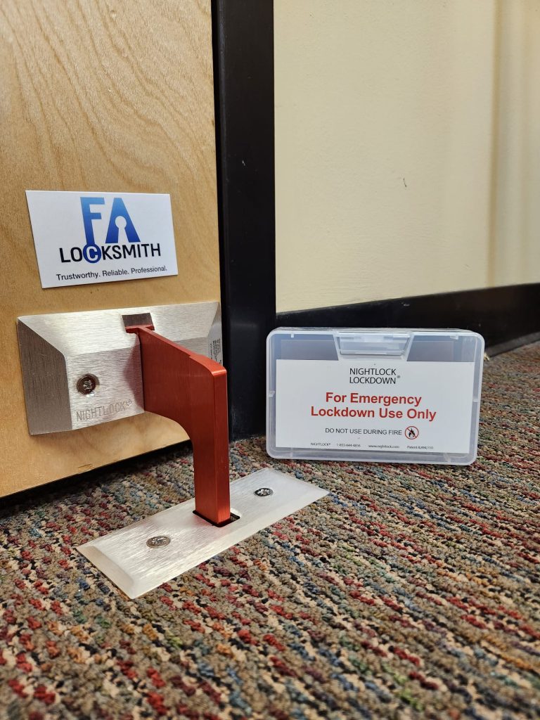 Night latch lock for schools in Raleigh NC install by FA Locksmith (11)