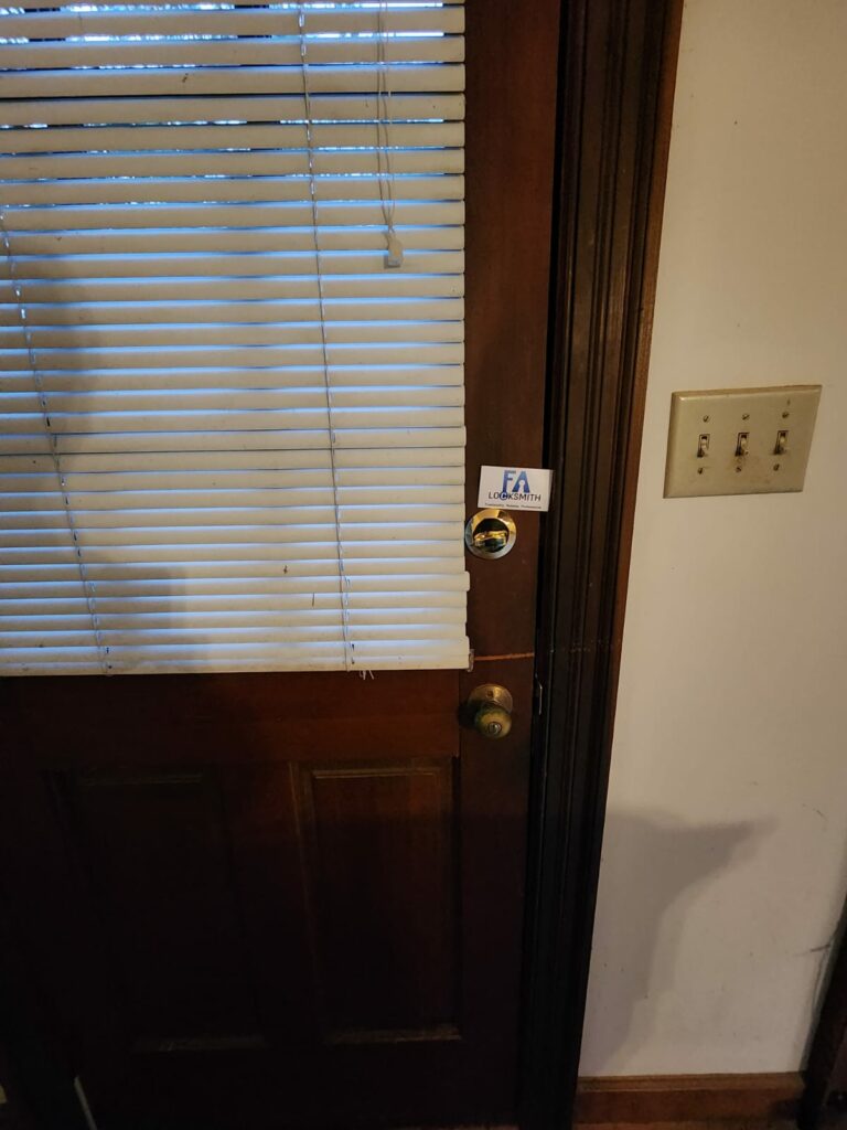 Locks rekeyed on residential door by FA Locksmith services Raleigh NC (1)